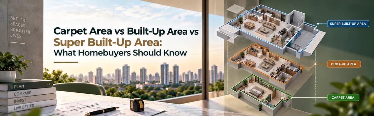 Carpet Area vs Built-Up vs Super Built-Up Area Explained